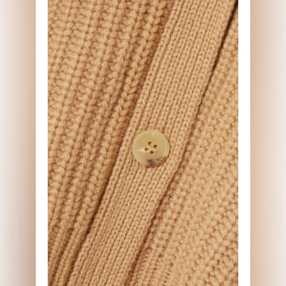 Nili Lotan Medium Alexis Cashmere V-Neck Cardigan Chunky Rib Knit Luxury Casual - Picture 10 of 13